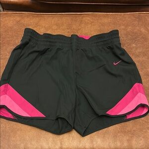 Nike Dri-Fit Black and Pink Athletic Shorts, Size Small